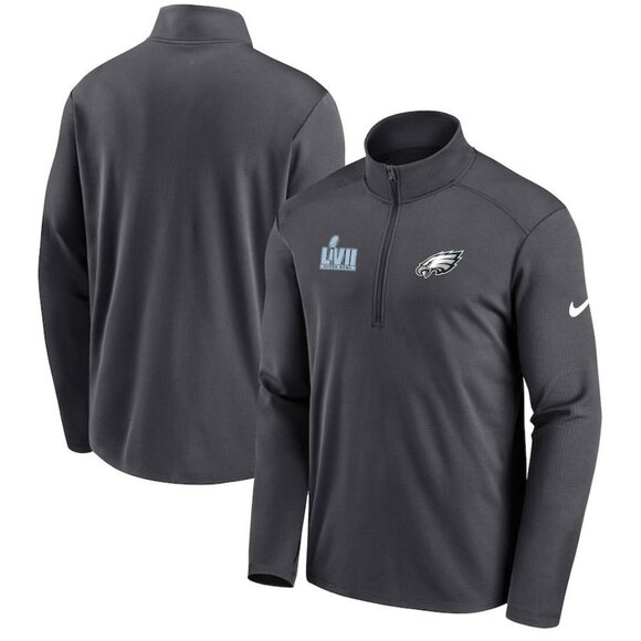 Nike Philadelphia Eagles Super Bowl LVII Half-Zip Long sleeves Mens - Picture 2 of 4